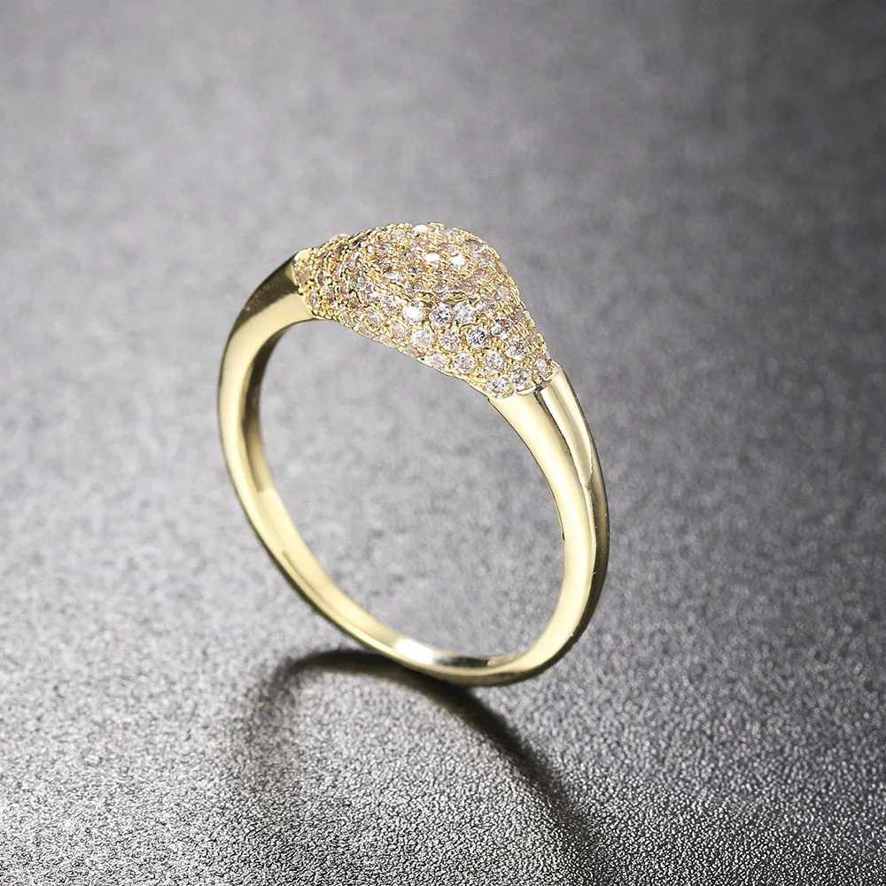 Trend Stacking Matching Rings For Women Gold Color Crystal Zircon Ring For Teen Girls Korean Fashion Jewelry Accessories R725 W250606