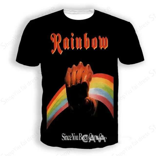 Rock Band Rainbow 3D Print T-shirt Men Women Fashion T-shirt Kids Hip Hop Top Ts Music Camisetas Boy T-shirt Summer Tops Male X250607