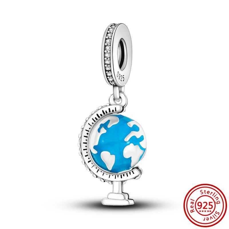 New 925 Silver Blue Series Earth Devil Eyes Palm Dolphin Turtle Feathers Beads Fit Original Pantaro Charms Bracelet Fine Jewelry XJ250607