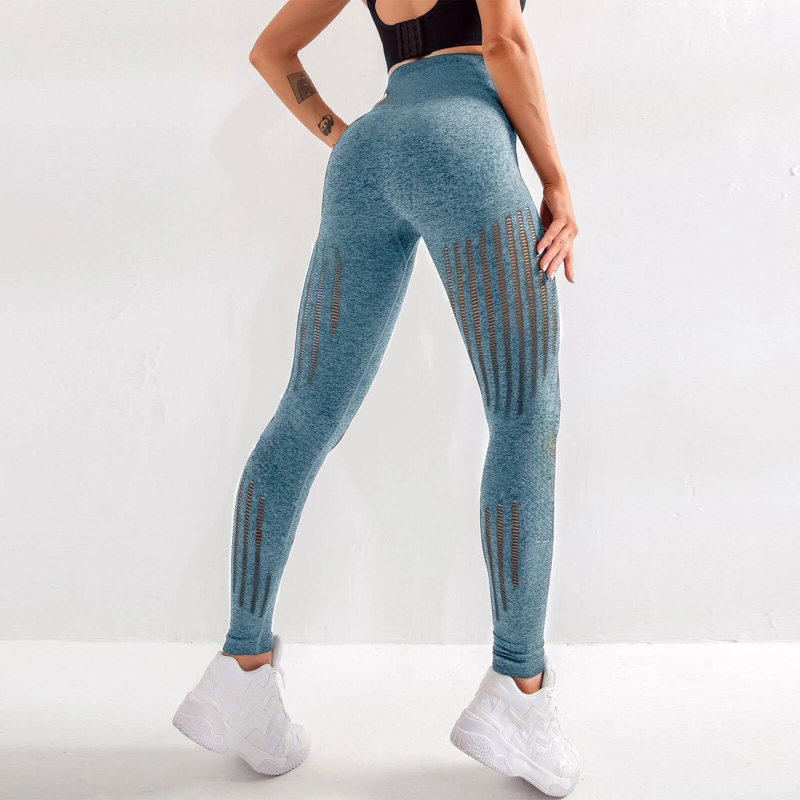 Yoga Leggings Women Fiess Running Cycling Solid Color Seamless High Waist Push Up Woman Tights Workout Gym Jogger Pants