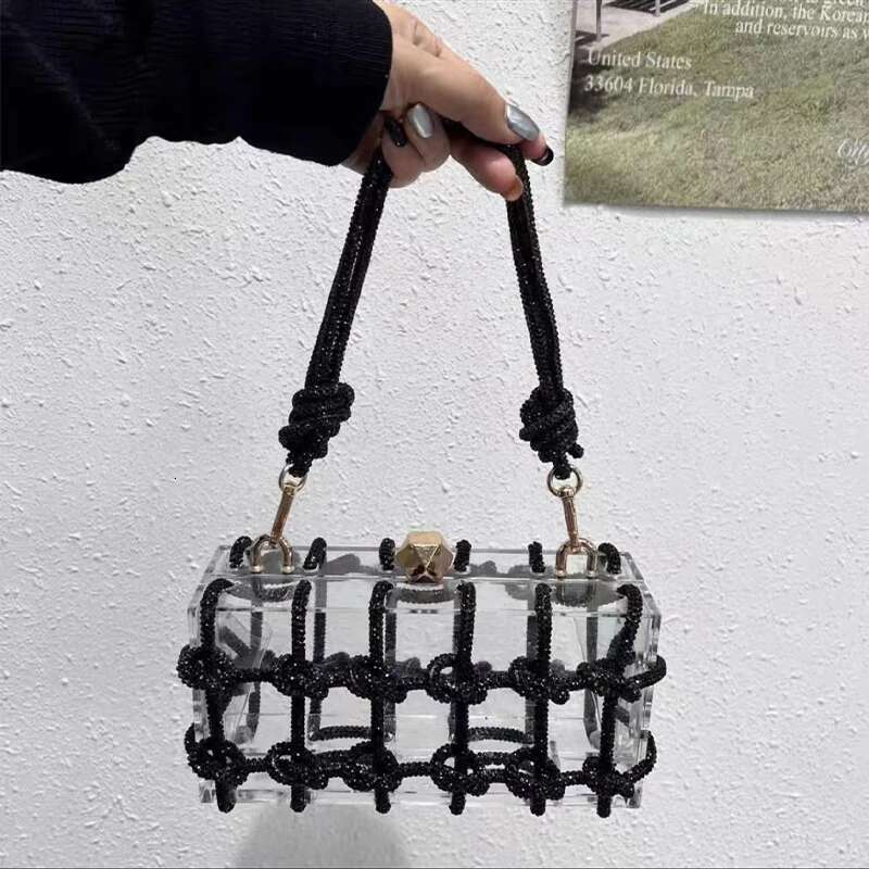 Purse Hand Bags For Women New Elegant And Versatile Party Square Crystal Clutch Bag