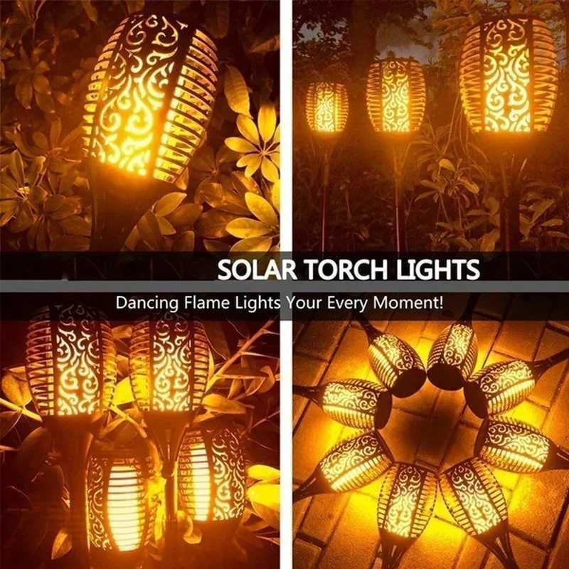 1/2/4/6/8/10Pcs Solar Flame Torch Light Flickering Light Waterproof Garden Decoration Outdoor Lawn Path Yard Patio Floor Lamp W250607