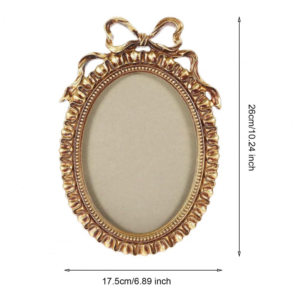 European Style Picture Elegant Photo Frames with Embossed Bow Ornate Design Vintage Oval Frame for Home Wall Decor H260306