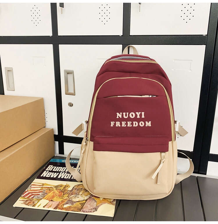 New Harajuku Style for Women, Personalized Letter Trendy Large Capacity Nylon Casual Student Backpack