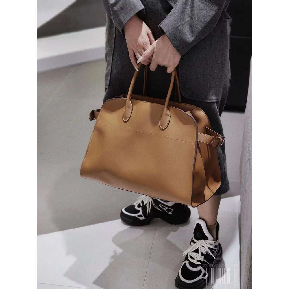 Frosted 2025 New High-End Large Capacity Tote Bag Genuine Leather Versatile Commuter One-Shoulder Handbag For Women