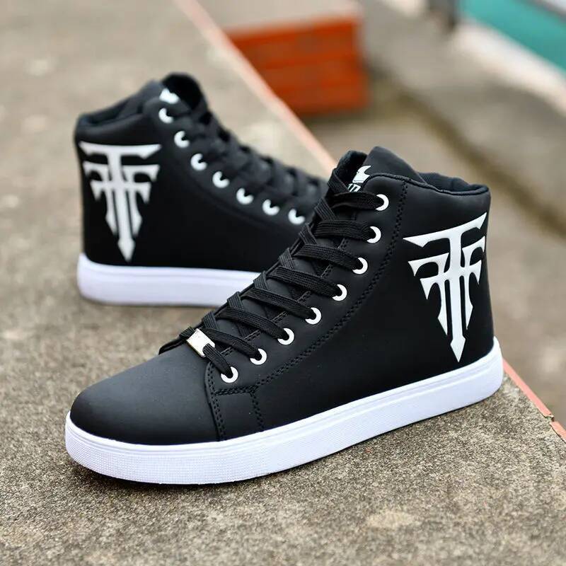 Ddmyoutdoor New Fashion High Top Sneakers Man White Sneaker Flat Comfortable Male Autumn Spring Popular Vulcanize Shoes Big Size Outdoor Shoes