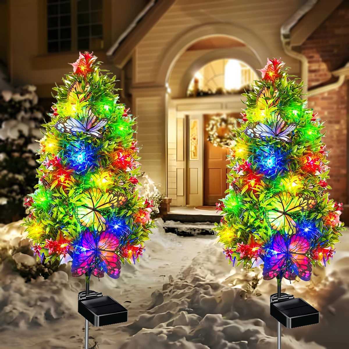 Eucalyptus Butterfly Solar Simulation Flower Garden Light Outdoor IP65 Waterproof LED Decoration for Courtyard LawnXJ250606