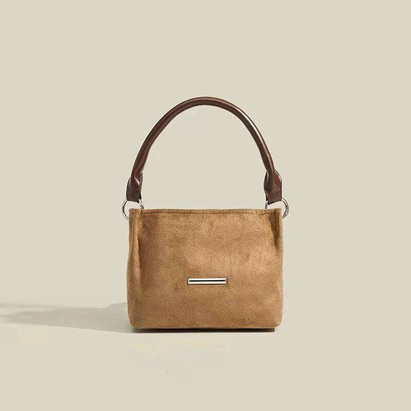 Korean Minority Design Women Shoulder Fashion Veet Leather Retro Multi-Functional Casual Crossbody Portable Box Bag