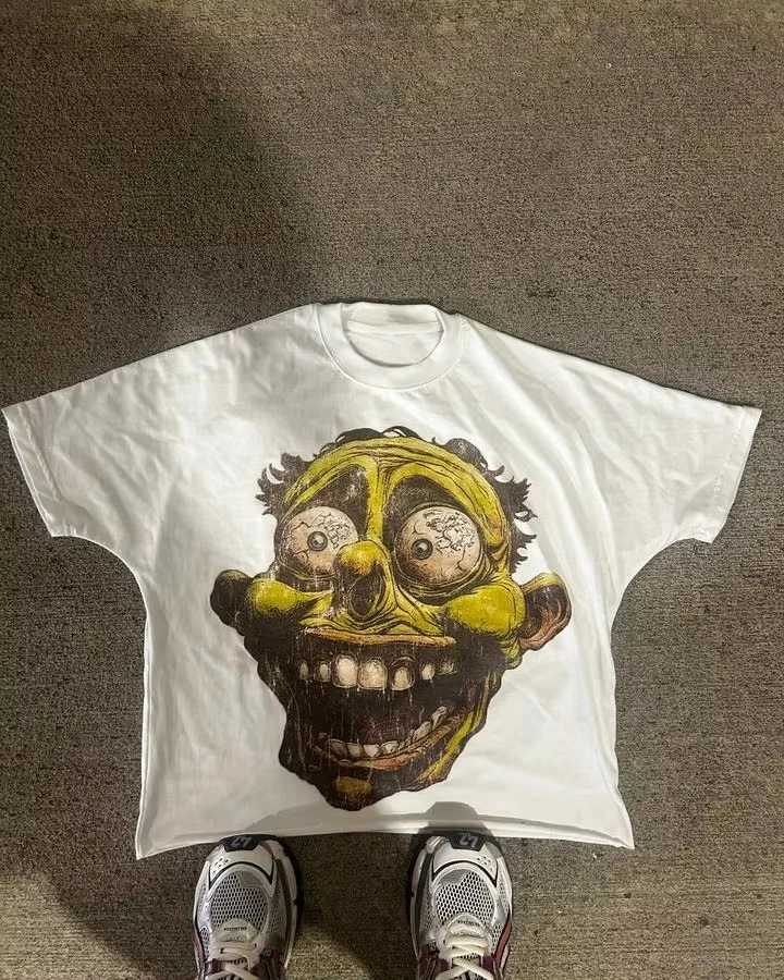 Strtwear T Shirt Y2K Hip Hop Gothic Graphic Print Oversized TShirt Men Women New Harajuku Round Neck Cotton Short Sleeve Tops X250607