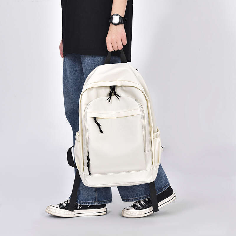 Trendy Unisex Large Capacity Multi-color 14inch Simple Laptop Bag Couple Casual Korean Style Backpack