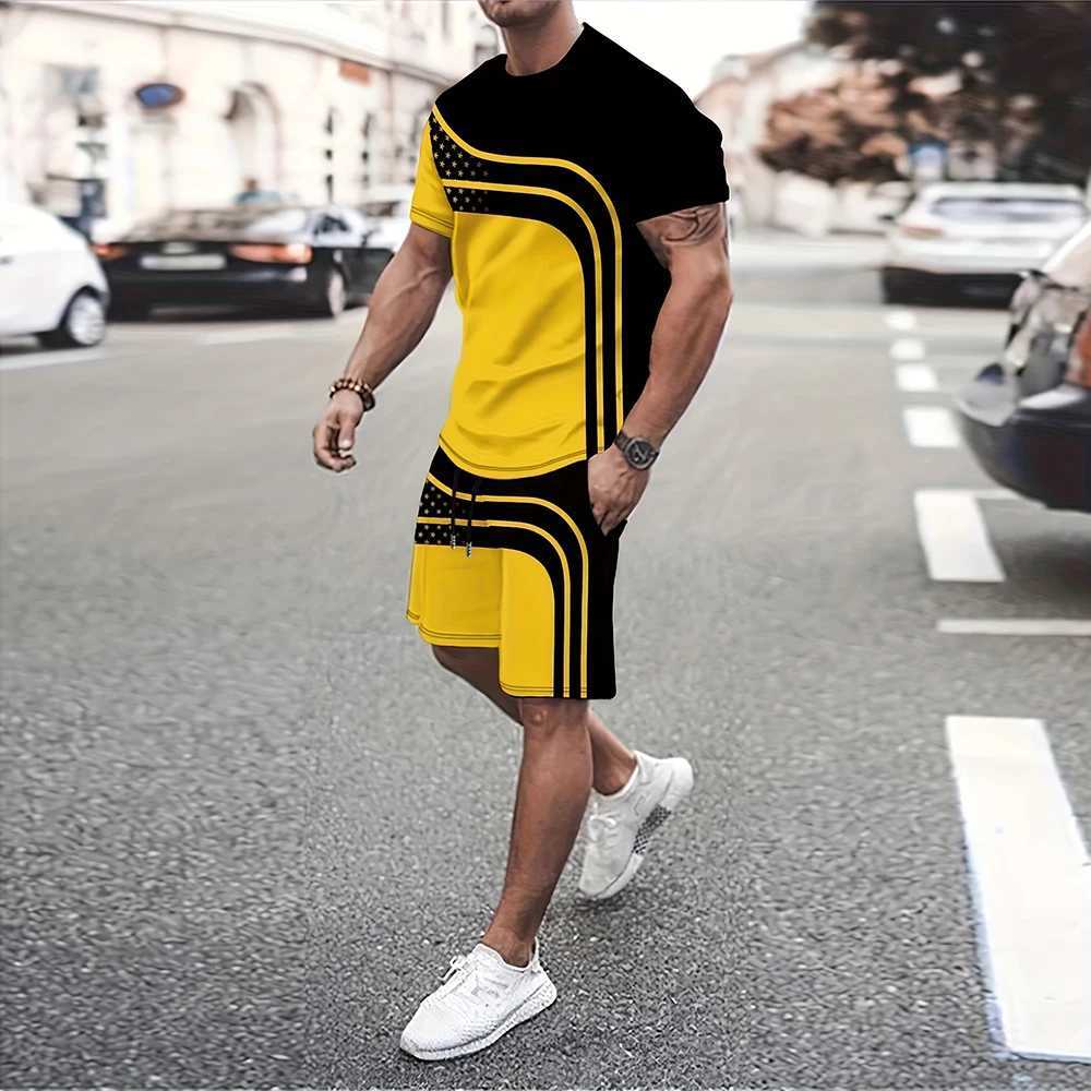 2024 Fashion Mens Sportswear Printed Format Pattern Oversized Mens Top Y2K Style Suit Summer Casual Breathable Refreshing Suit W250609