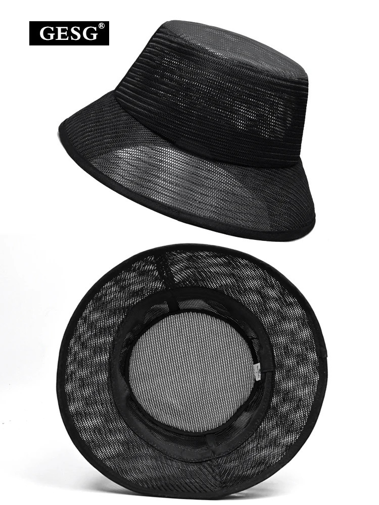 Summer full mesh fisherman hat mens sun protection and sunshade hat outdoor travel fishing hat big head circumference basin ha 250605