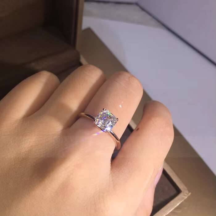 2023 New Arrivals Moissanite Engagement Ring 14k Lab Created Diamond Engagement Ring Women