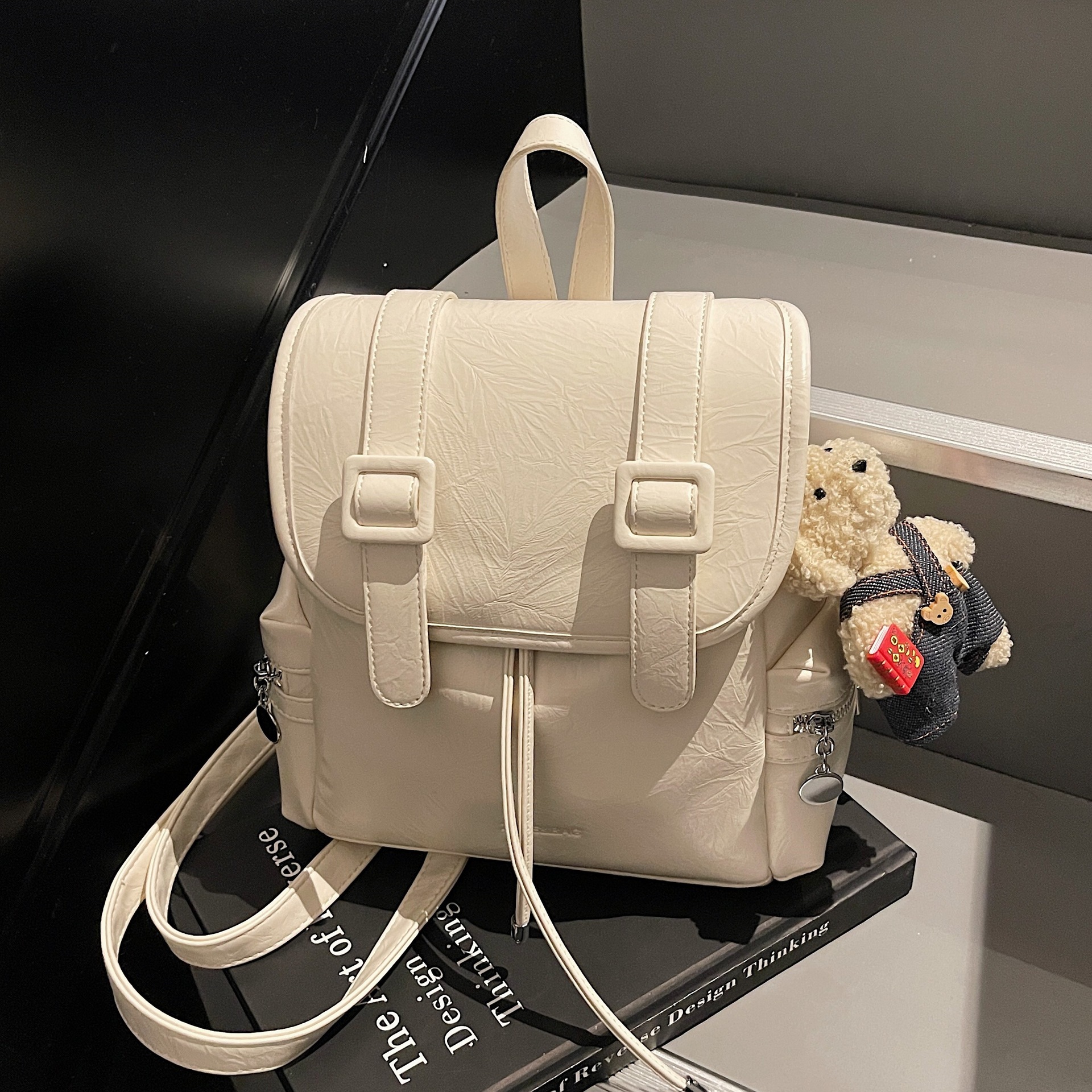 designer Korean Style Large Capacity Casual Backpack for Women 2025 New College Style Student School Bag Simple Travel Backpack