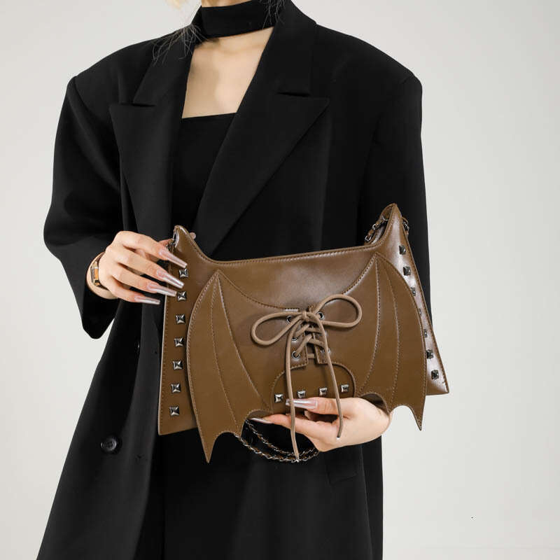 New Style Unique Underarm for Women Dark Punk Bat Shoulder Fashion Trend Chain Handheld Crossbody Bag