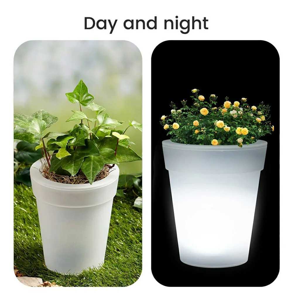 F2 Outdoor Solar Creative Garden Flowerpot Light Night Automatic Lighting Lawn Light 4LED Courtyard Light Waterproof Solar Lamp W250607