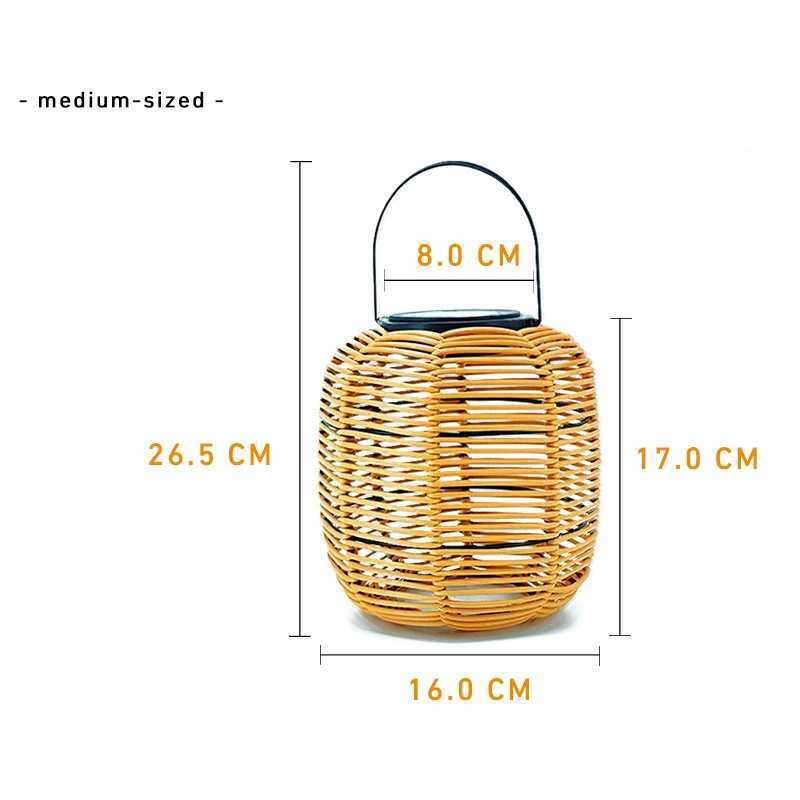 E5 Outdoor Solar Lamp Rattan Lantern Courtyard Balcony Garden Solar Decoration Lights Creative Atmosphere Lamp Bamboo Chandelier W250607