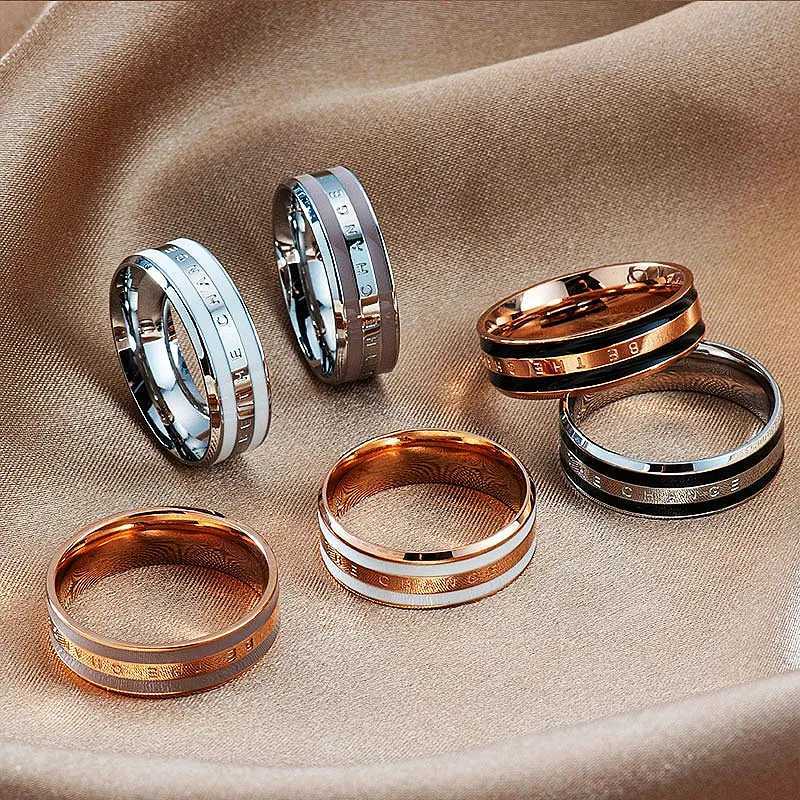 Couple Ring for Men Women Multicolor Wide Ceramics Titanium Steel Finger Accessories Jewelry Lover Gift (R016) W250606