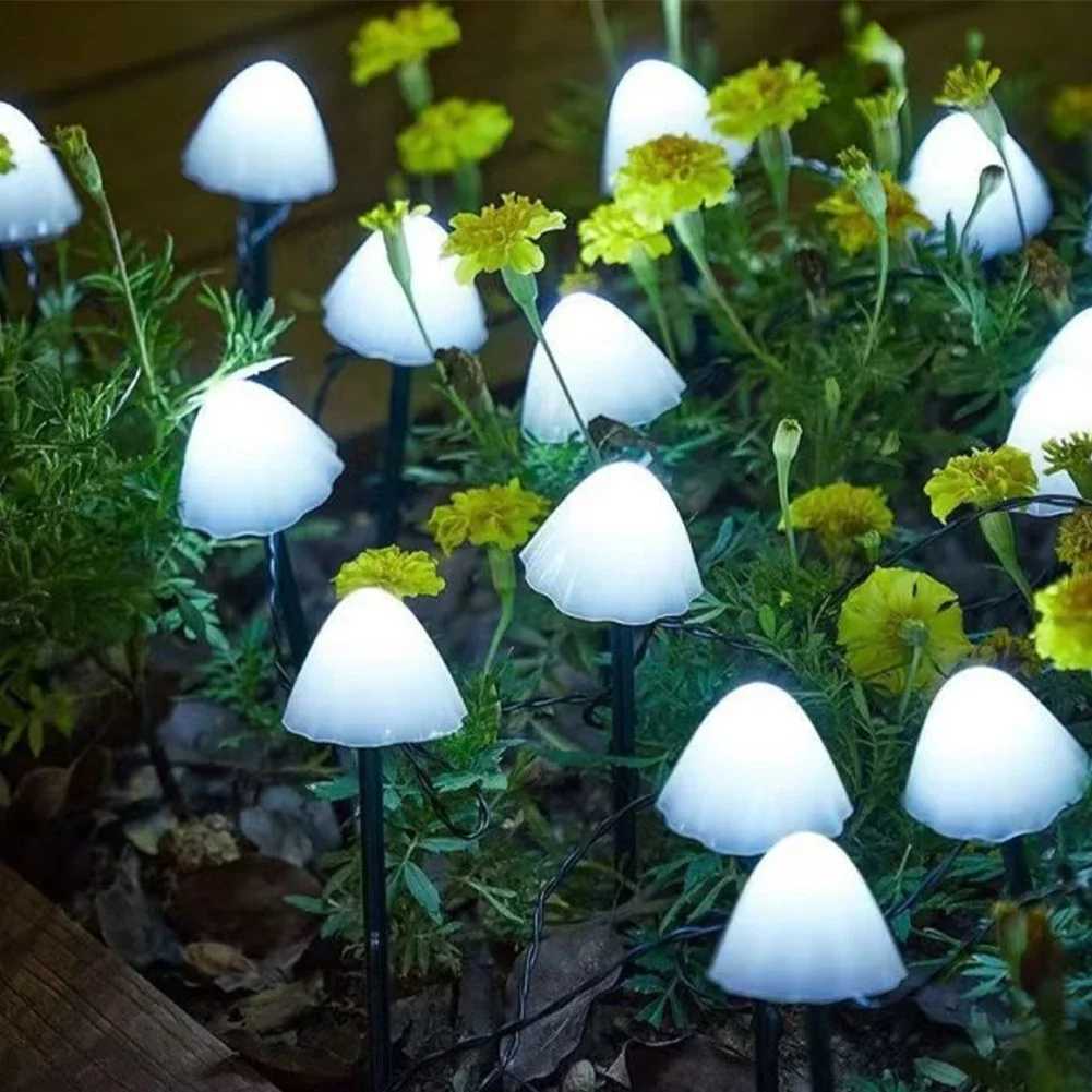 10 LED Solar Mushroom Lights Outdoor Waterproof Decorative Street Lights for Lawn Garden Patio Christmas Holiday Decoration XJ250606