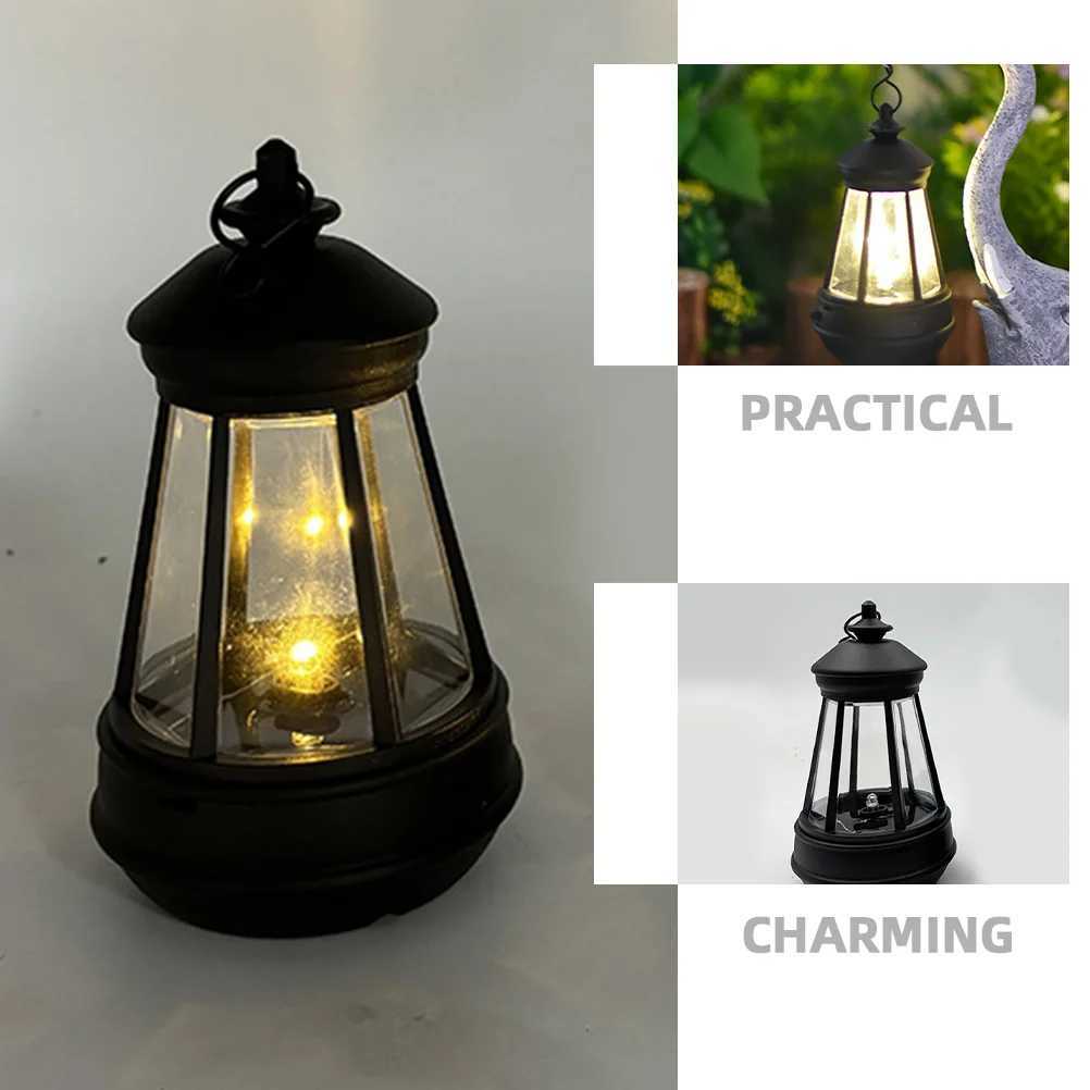 Solar Powered Lantern Lights Outdoor Garden Landscape Plastic Decoration Lamp for House Rechargeable Portable Emergency Night W250607