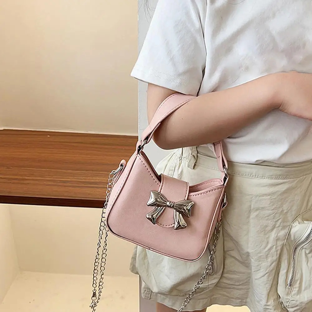 Korean Style Girl Princess Bag Cute Sweet Bow Chain Crossbody Bags for Girls Bowknot Hand Toddler Purses and Handbags Gift 250605