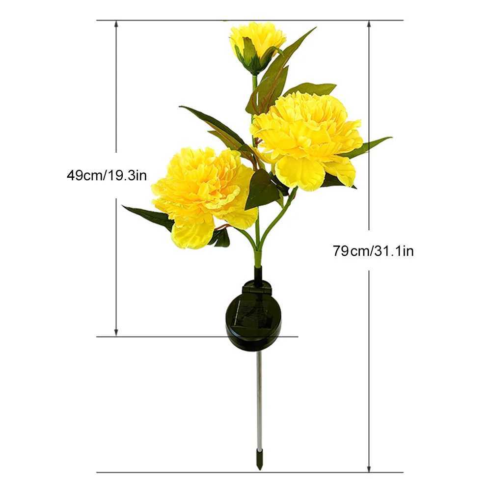 LED Solar Simulation Peony Flower Solar LED Light Garden Yard Lawn Night Lamp Landscape Garden Home Christmas Decoration W250607