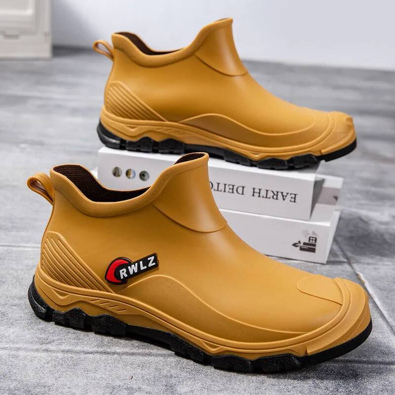 Ddmyoutdoor Rain Men Fashionable All Season Non Slip Waterproof Rubber Shoes For Fishing Work Car Wash Wear Resistant Water Boots Outdoor Shoes