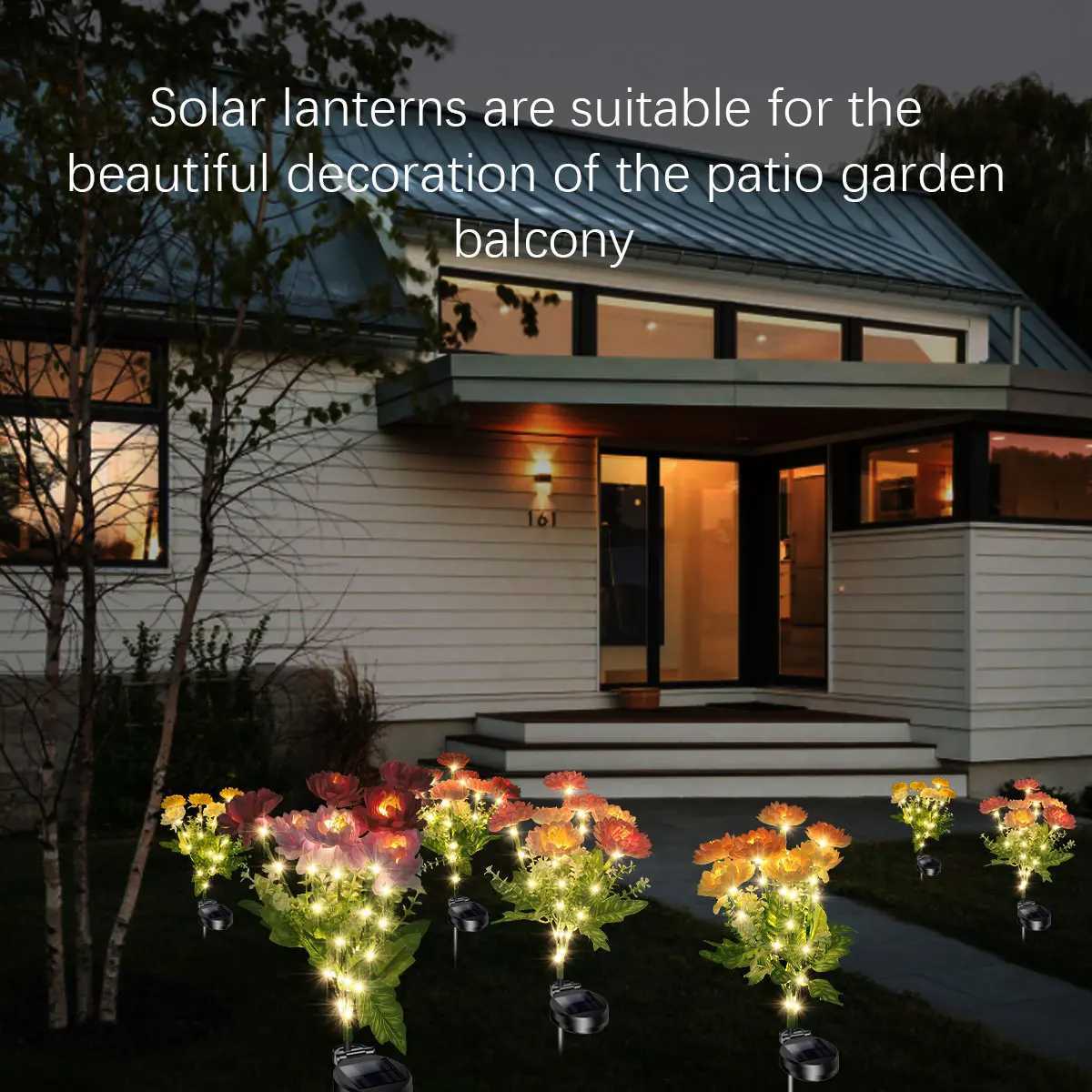 Snow Lotus Solar Decorative Garden Light Outdoor IP65 Waterproof LED Decoration for Courtyard LawnXJ250606