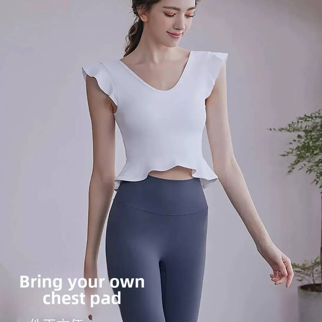 Women's Yoga Tank Top Summer Training Pilates Sportswear with Chest Pad High-End Sensation Cross-Border Fiess Clothing