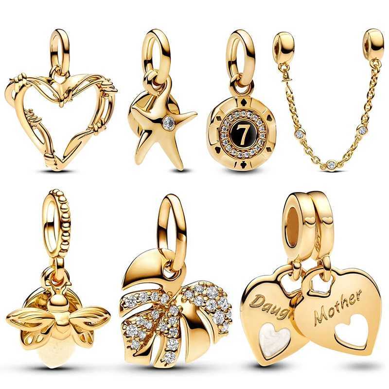 2025 New Rose Gold Pendant Charm Bead Fits Bracelets Bangle Necklace For Women Luxury DIY Jewelry Daily Party Festival Gift Hot XJ250607