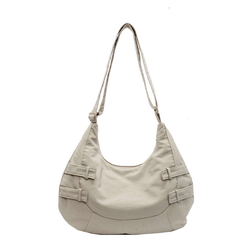 New Korean and Japanese Style Crescent Dumpling Large Capacity Casual Solid Color Shoulder for Work Commute Trendy Crossbody Bag