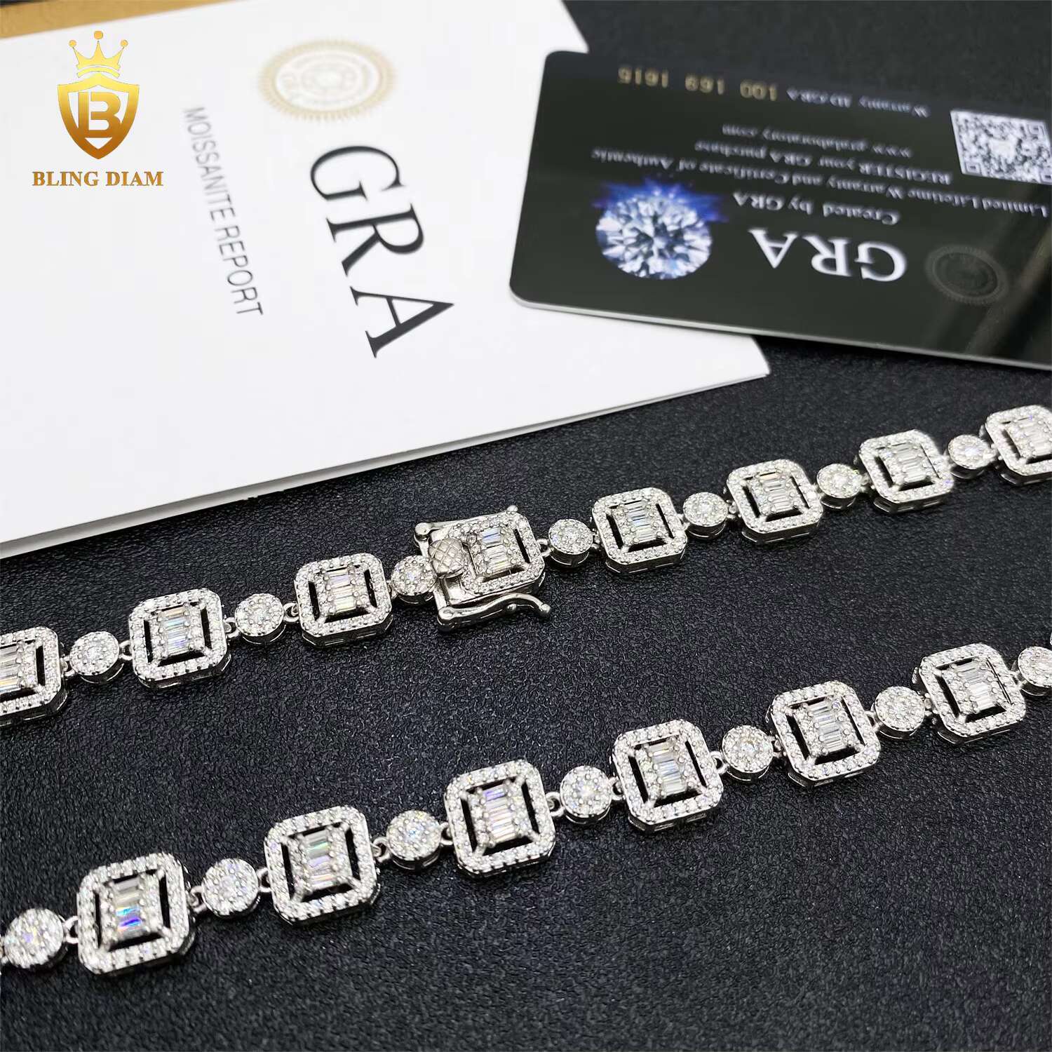 2025 Fine Jewelry 925 Silver Brilliant Cut D Color Moissanite Tennis Bracelet Chain Moissanite Bracelets Bangles