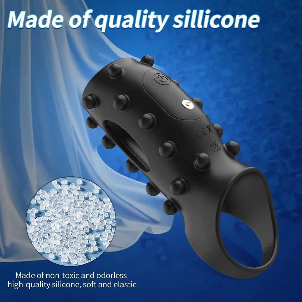 Vibrating Penis Sleeve Ejaculation Delay Penis Vibrator with Cock Ring for Men Penis Extension Adult Goods Sex Toy for Couples XJ250607