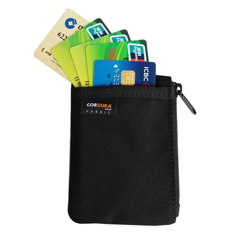Japanese Style Casual Coin Purse Mini Pouch Zipper Card Wallet Mens Nylon Black Purse Wallets Cute Man Small Bags 250605