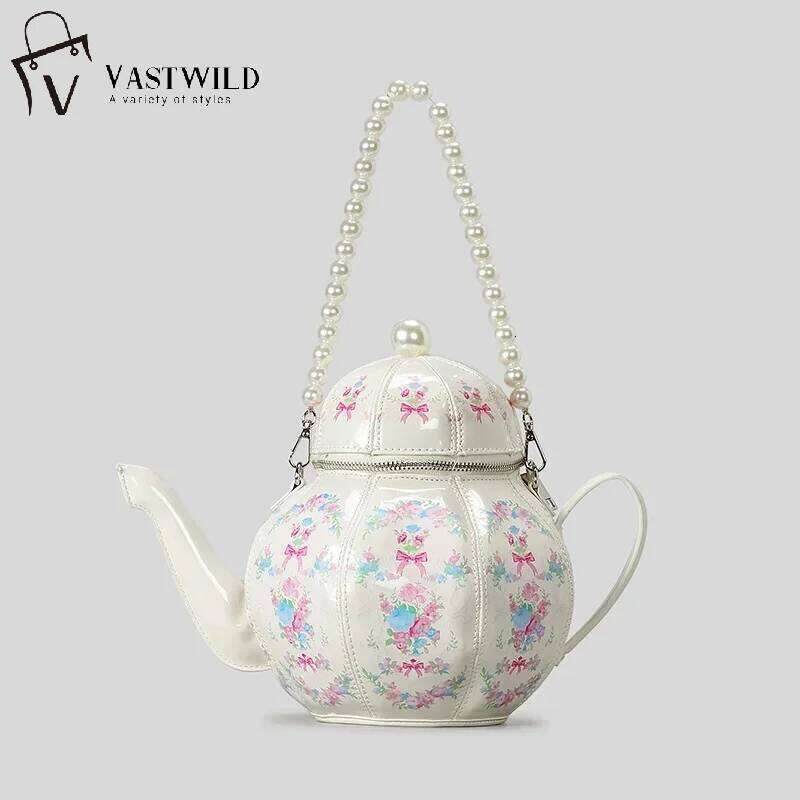 Novelty Pot Shaped Women Handbag Tea Sociecty Shoulder Girls Lolita Cute Daily Crossbody Purse Small Buckets Bag
