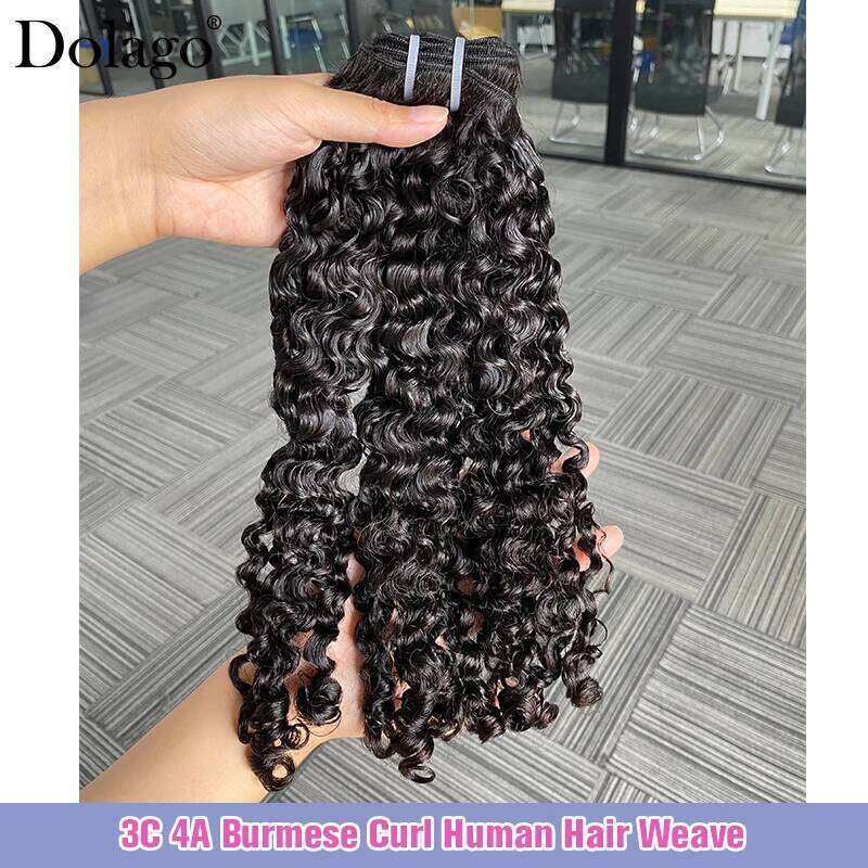 3C 4A Burmese Curly Bundles Virgin Weft Vieamese 100% Raw Human Hair Extensions Unprocessed Weave Wholesale