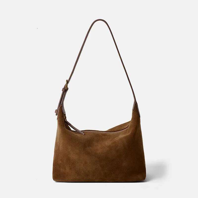 OLOEY Genuine Women's 2024 Autumn/Winter New Style Frosted Cow Leather Tote Bag High End Feel Casual Single Shoulder Slant