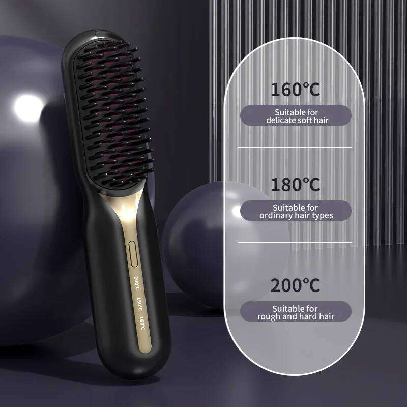 2025 New Cordless Electric Brush Professional Fashion Fast Heating Straightener Mini Hair Shaper Outdoor