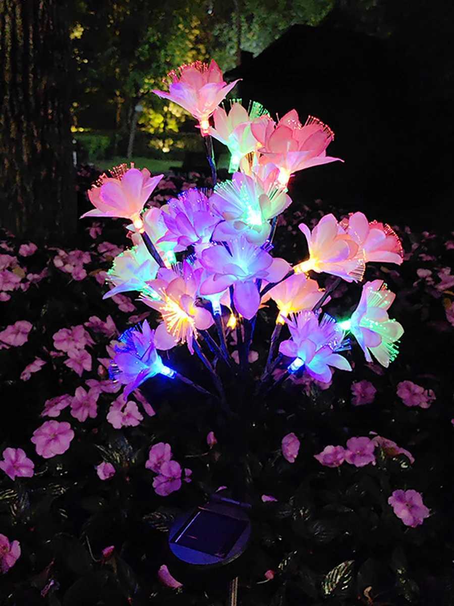 Peach Blossom Lawn Lamp Decoration Flower Lantern For Courtyard Yard Patio Garden Holiday Party Lighting Solar LED LightsXJ250606