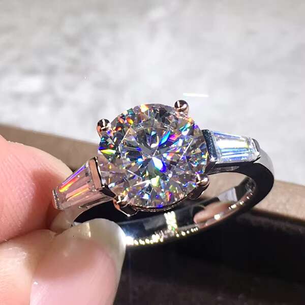 Direct Sales Low Price Wedding Band Ring for Men Real Solid Gold 14k 3 Ct Moissanite Ring