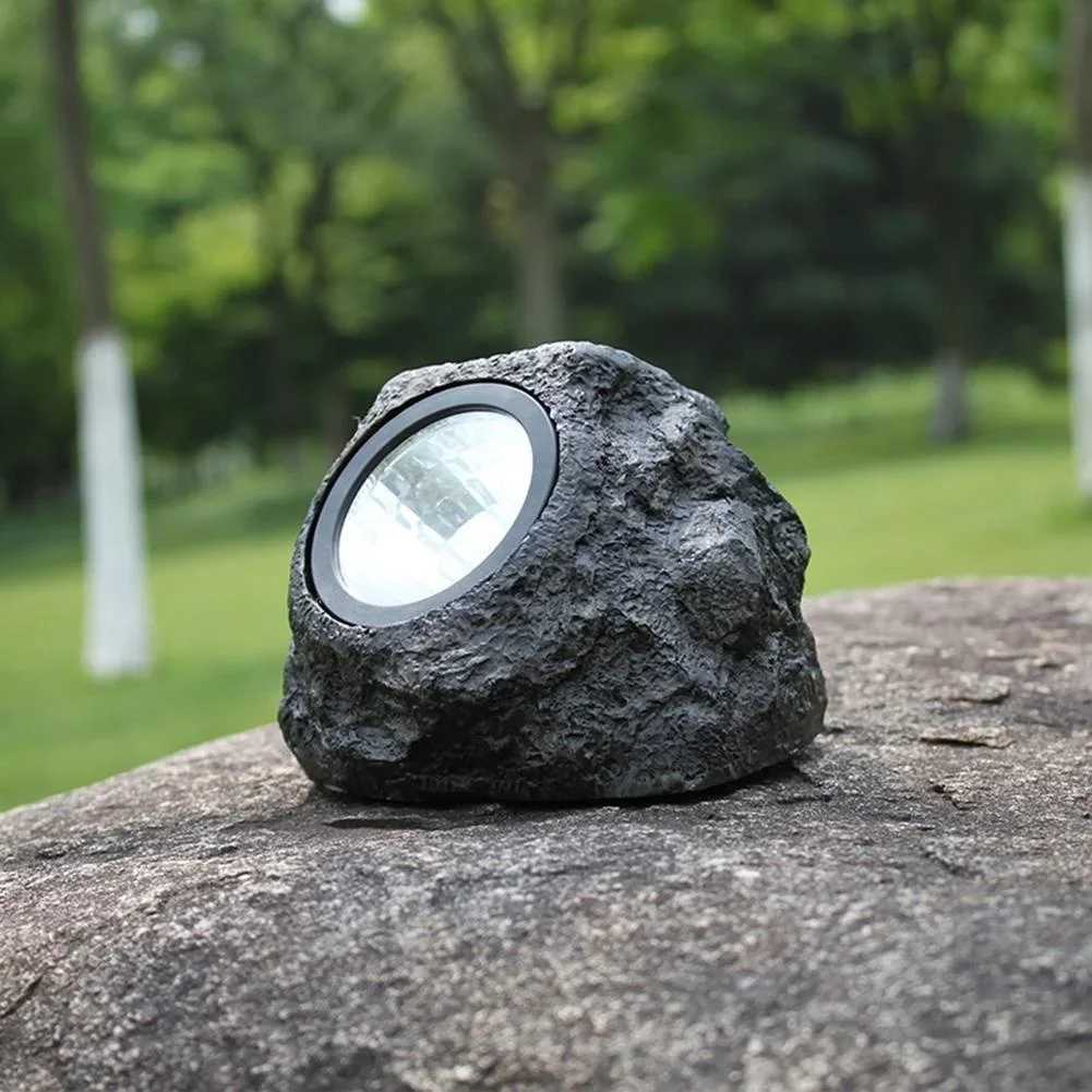5W Solar Powered Light Simulation Stone Lights Spotlight Decoration Cold White IP65 Waterproof for Outdoor Garden Lawn Lamps XJ250606