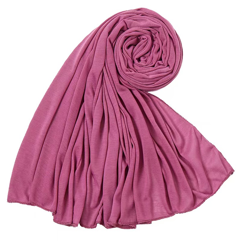 T905 new single color ladies sweat cloth long scarf autumn and winter mercerized cotton warm scarf headscarf