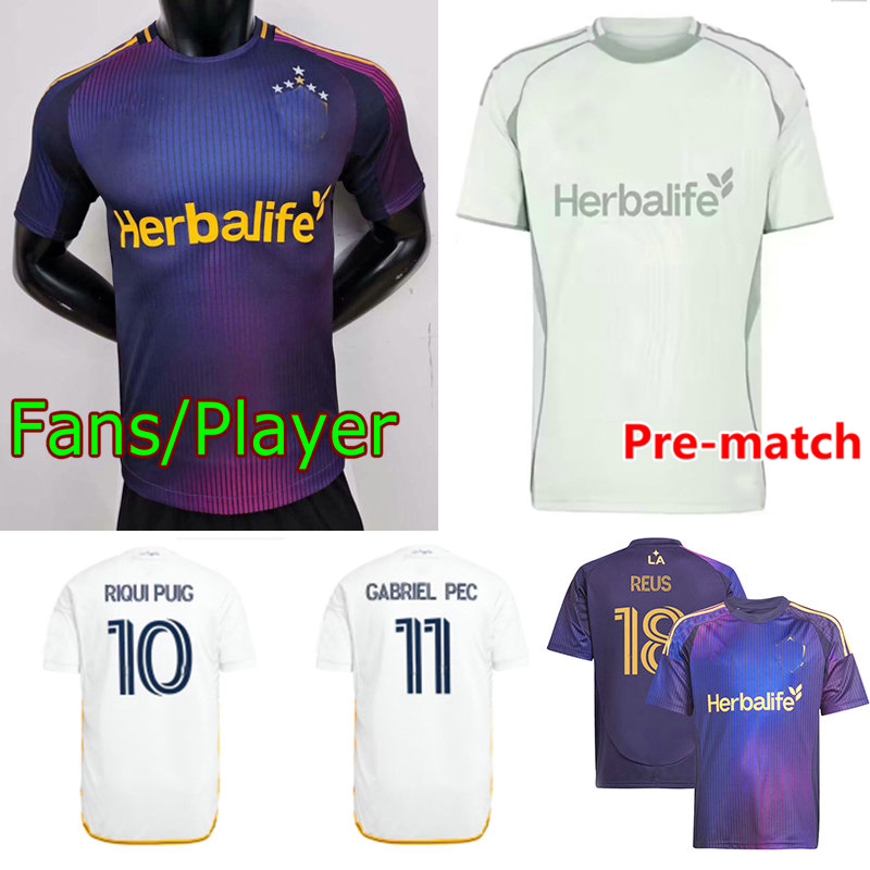 25 26 La RIQUI PUIG Galaxy Soccer Jerseys fans player 2025 2026 REUS JOVELJIC DELGADO FAGUNDEZ Football Shirts BRUGMAN GABRIEL PEC maillots de futol MEN KIDS Uniforms