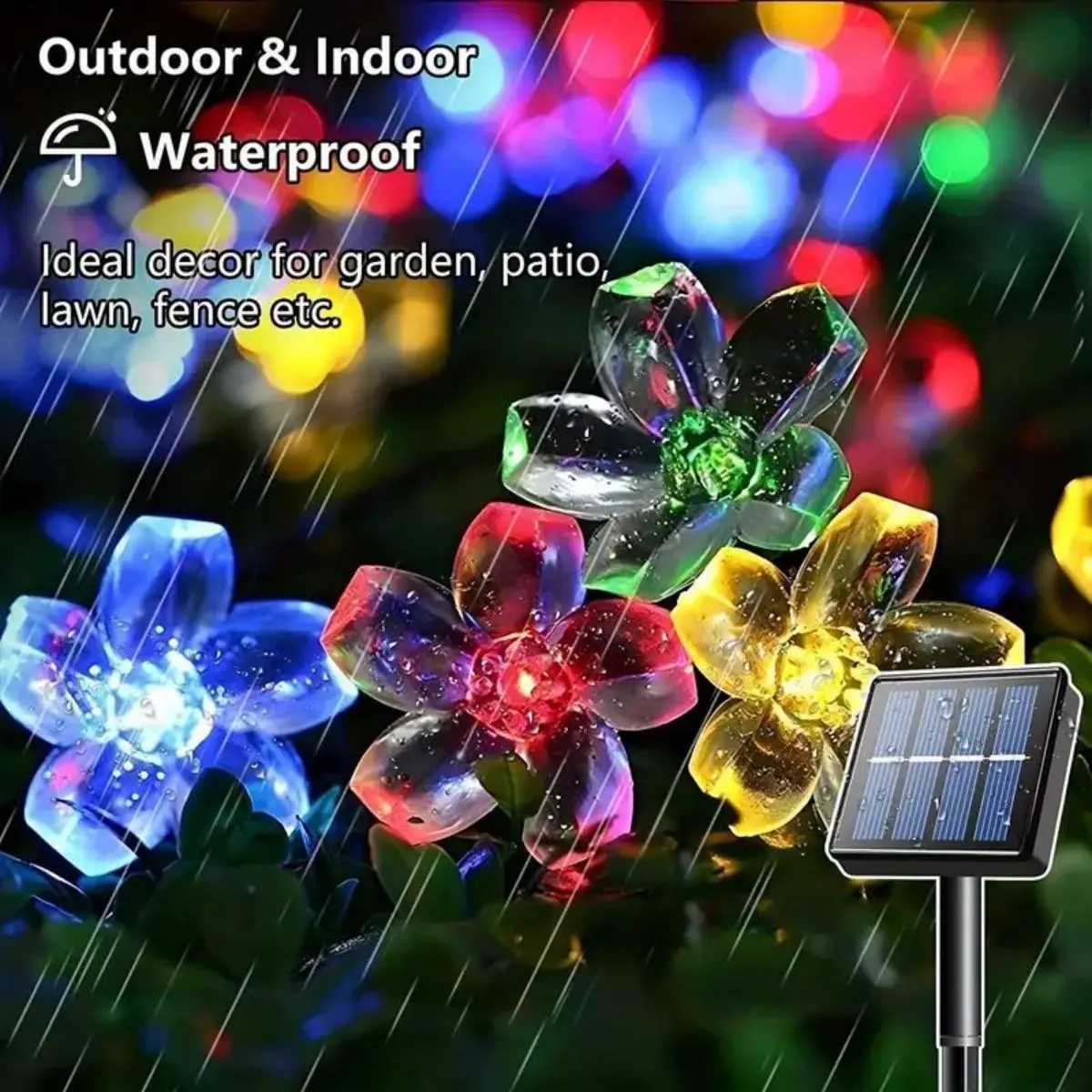 1pc Solar LED Cherry Blossom Lights Colorful Outdoor Garden Waterproof Terrace Lawn Courtyard Channel Decoration XJ250606