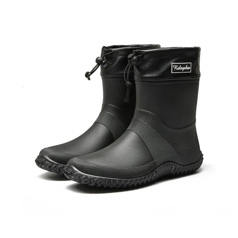 1 Pair Of Mens Short Rain Boots Outdoor Work Clothing Waterproof Shoes Lowtop Lightweight Nonslip Water Beach 250606X