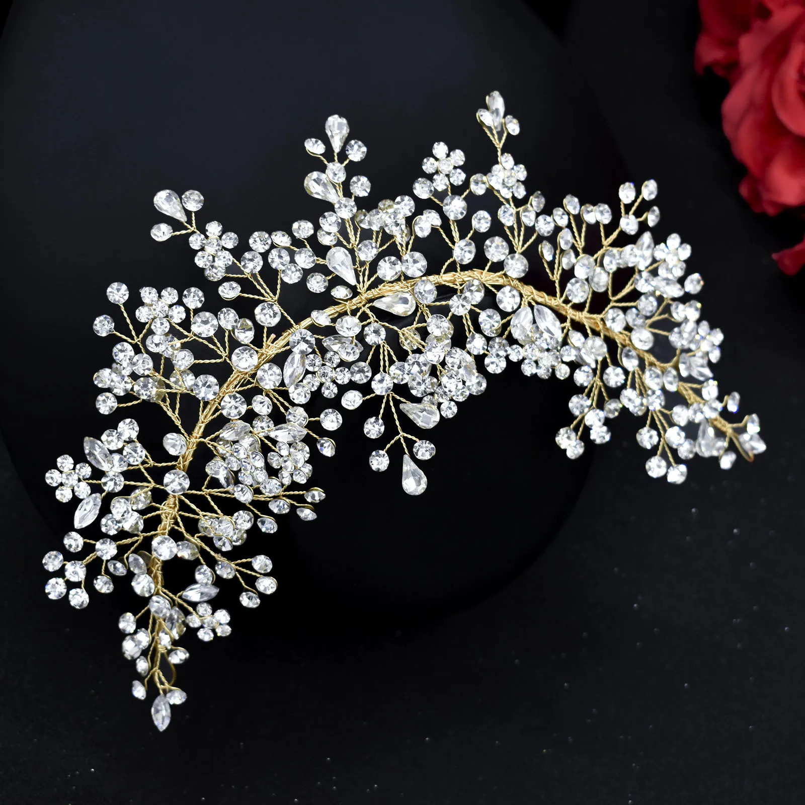 Crystal Rhinestone Hairband Headband Tiara For Women Party Pageant Bridal Wedding Hair Accessories Jewelry Band Headband 250529