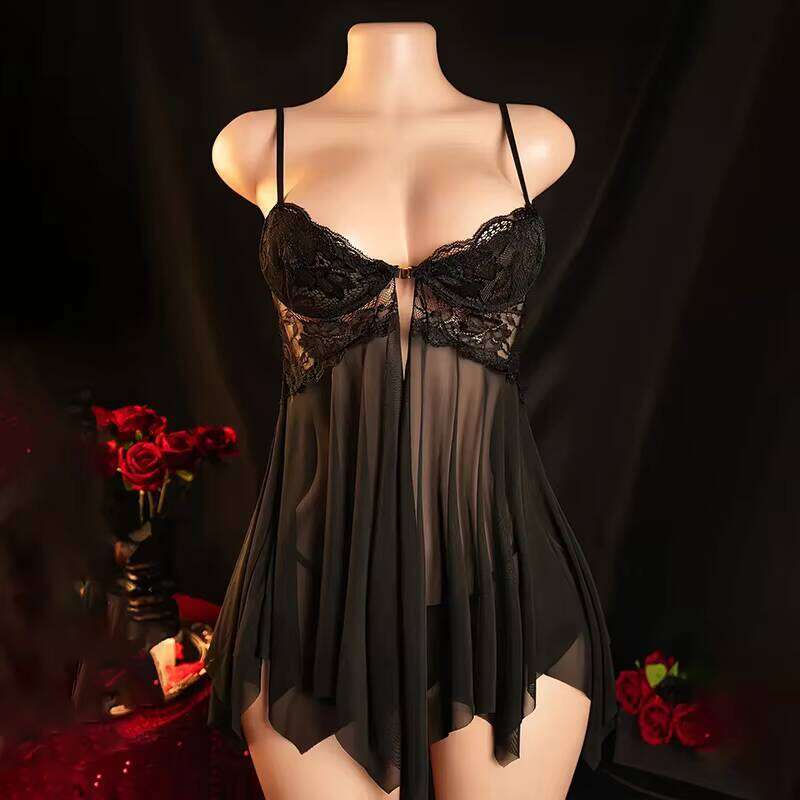 High Quality Women's Lace Mesh Sexy See-Through Underwear With Light Control Erotic Lingerie Made Of Polyamide