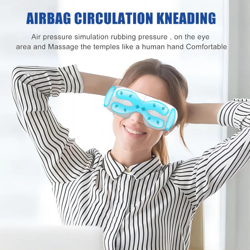 est Visible Eye Massager Eye Care Device Smart Airbag Compression Eye Massage Glasses with Bluetooth Music for Improve Sleep 250603