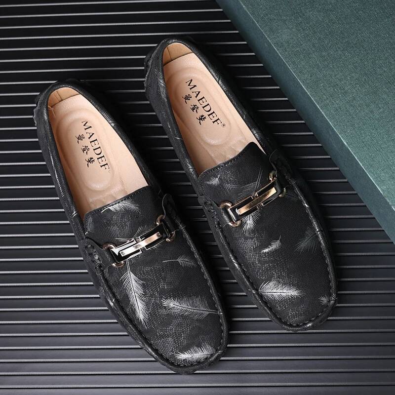 Ddmyoutdoor MAEDEF Men S High Quality Slip On Loafers Classics Fashion Leather Casual Male Shoe Comfortable Outdoor Driving Flats Shoes Outdoor Shoes