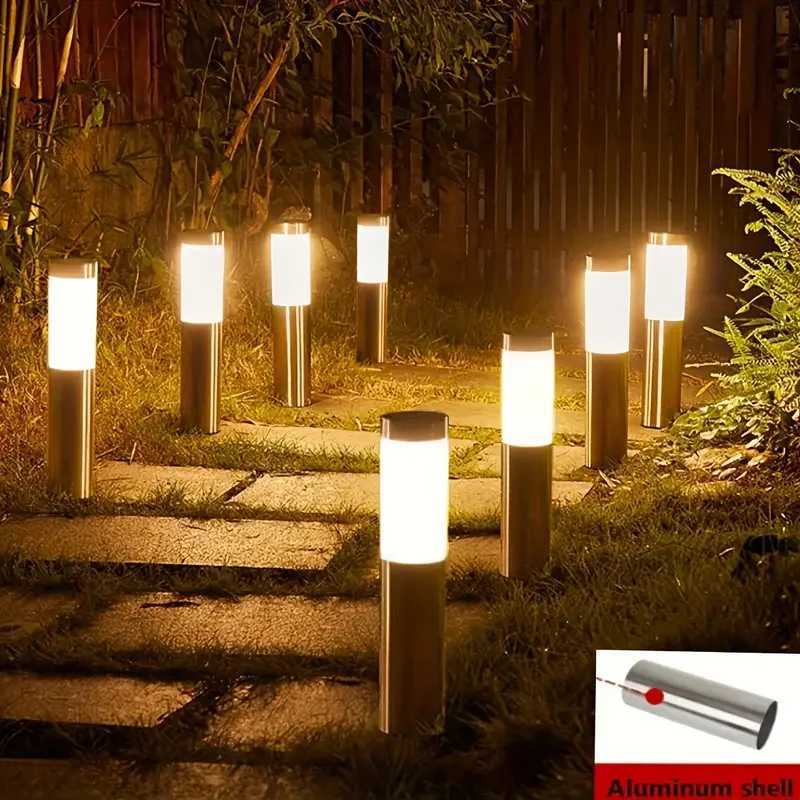 Modern Stainless Steel Solar Pathway Lights Waterproof Outdoor LED Lights Landscape Decorative Lawn Lamps for Garden Walkway XJ250606